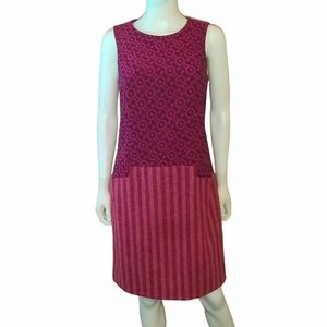 BODEN Jacquard & Tweed pocket Front Sleeveless Shift Dress Sz 8L
